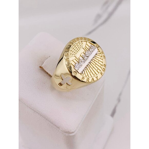 14k gold ring last supper Size 11 Pray for us Jesus - Cross ring - Ultima cena - Picture 3 of 8